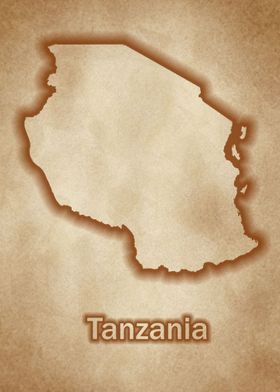 Tanzania vintage map glow