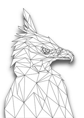 Eagle Wireframe Lowpoly