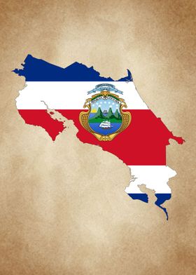 Costa Rica vintage map