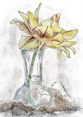 flower vase watercolor