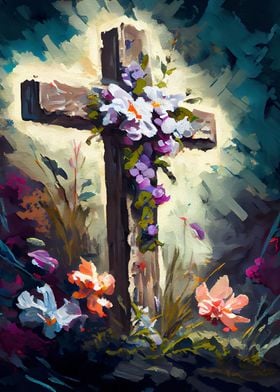 Floral Christian Cross 10