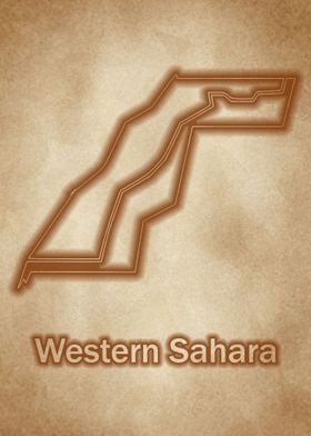 Western Sahara  map  glow