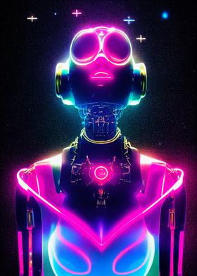 woman robotic Neon