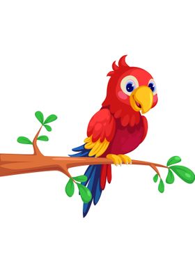 Cute macaw cartoon