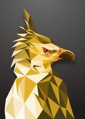 Gold Eagle Lowpoly