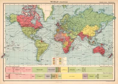 Vintage world map