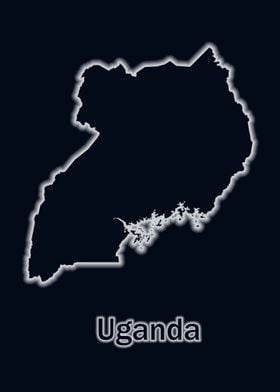 Uganda map glow 