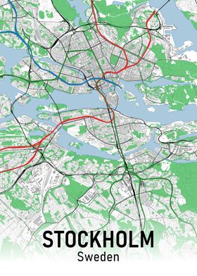 Stockholm City Map Subway