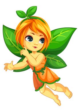 Orange fairy flying