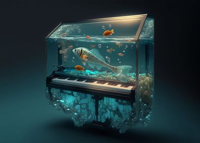 Fish in Glass with Piano