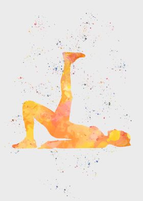 Women Yoga Watercolor