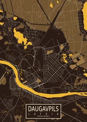 Daugavpils City Map Pastel