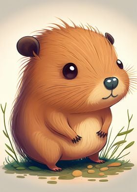Spirit animal capybara' Poster by Domichan | Displate