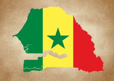 Senegal vintage map