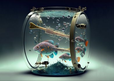 Fish in Glass Drums