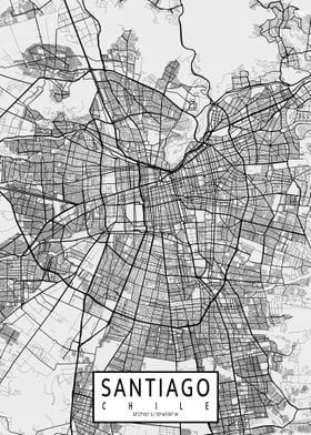 Santiago City Map Light