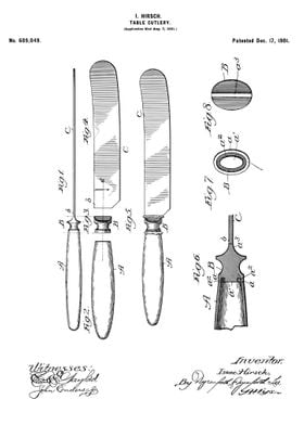 Table cutlery patent