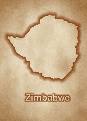 Zimbabwe vintage map glow 