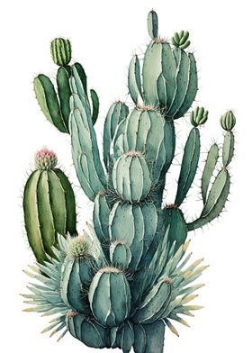 Cactus Flower Watercolor