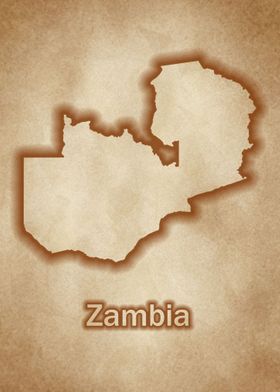 Zambia vintage map glow 