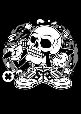 skull sing cartoon