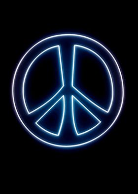 peace sign neon 