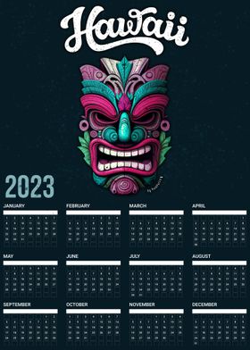 Calendar 2023 Hawaii tiki