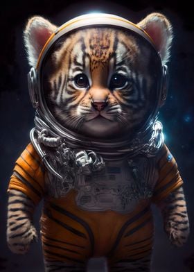Tiger Astronaut Portrait