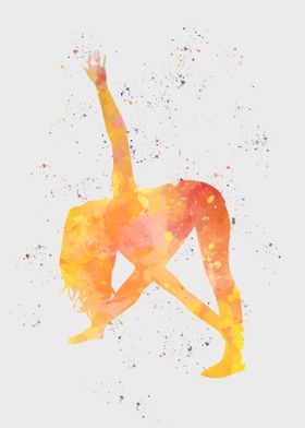 Women Yoga Watercolor