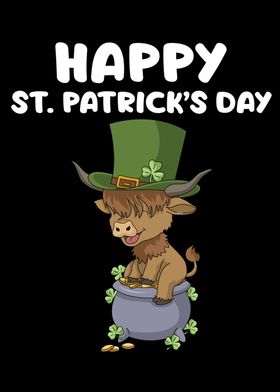 Patricks Day Highland Cow