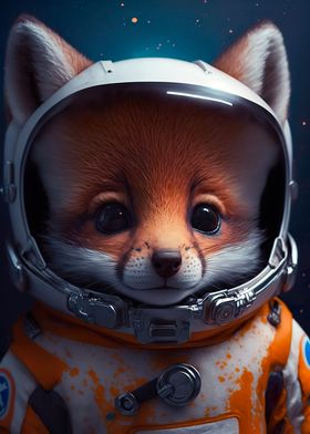 Fox Astronaut Portrait