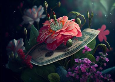 Flowers with money