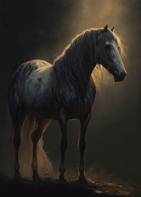 Horse in the dark