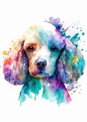 Poodle Dog Watercolor