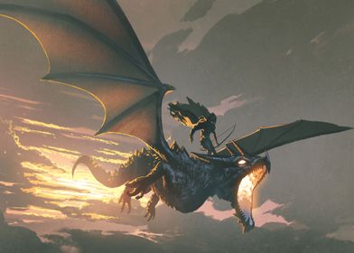 The dragon flying 