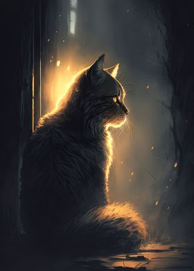 Cat in lighting