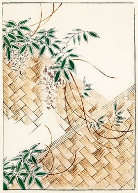 Ukiyo e Asian Flower