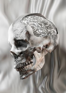 Silver Human Skull