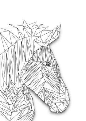 Zebra Wireframe Lowpoly