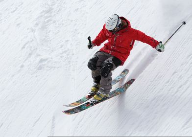 man snow skiing