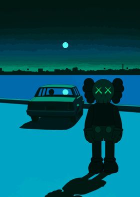 kaws lake at night