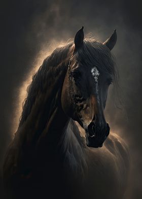 Horse in the dark