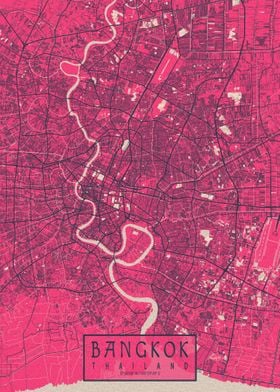 Bangkok City Map Blossom