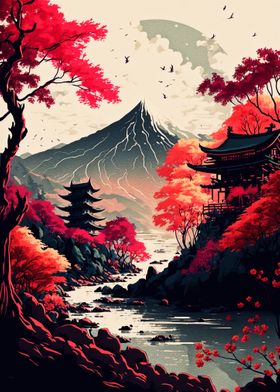 Mount Fuji painting