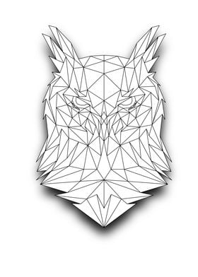 Owl Wireframe Lowpoly