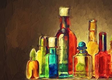 Oil Still life with glasse