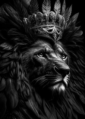 lion kin black and white 