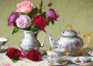 Oil Still life with Roses