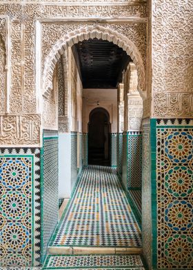 Ornate corridor Morocco