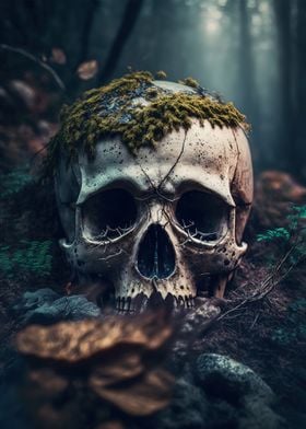 Skull in forest